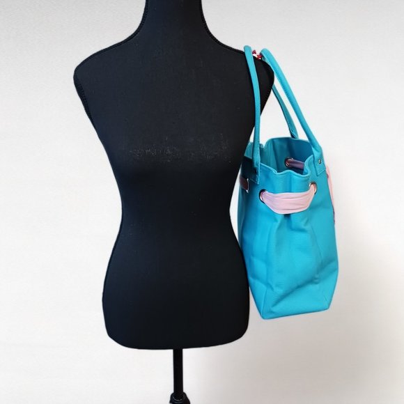 Ralph Lauren Blue Canvas Tote Shoulder Shopper Bag - Picture 3 of 13